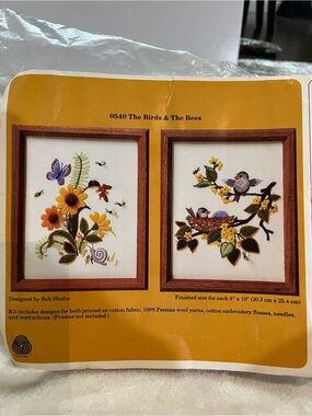 The Creative Circle Embroidery Kit - Birds & Floral Design with Yellow Accents